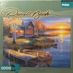 Autumn At The Lake Darrell Bush 1000 pc Jigsaw Puzzle 27" X 20" Buffalo Games