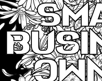 SMALL BUSINESS OWNER, new boss, Entrepreneur, coloring page, printable wall art, boss mom gift, office decor