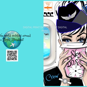Flugbegleiter Karte, Geschenk für alle Anlässe, Stewardess Humor, Ruhestand Reise, Kaffee Liebhaber, Flugzeug Wandkunst, Hawaii Mädchen Reise