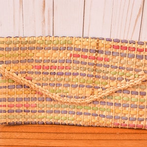 Straw Striped Rainbow Clutch