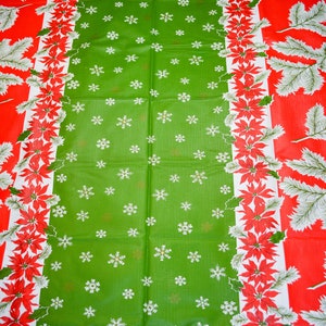 Holiday Vinyl Tablecloth with Seasonal Foliage