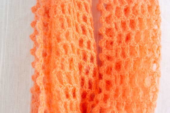 Coral Open Weave Long Wool Scarf - image 8