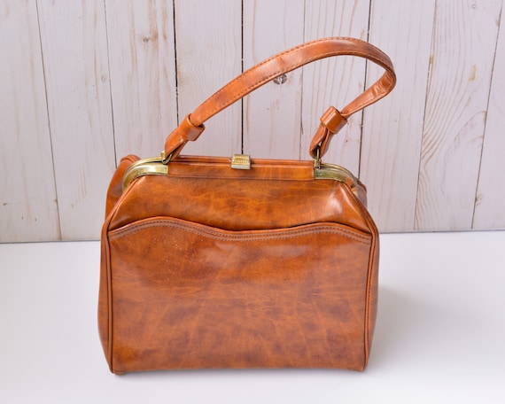 Brown Patent Leather Handbag - image 9