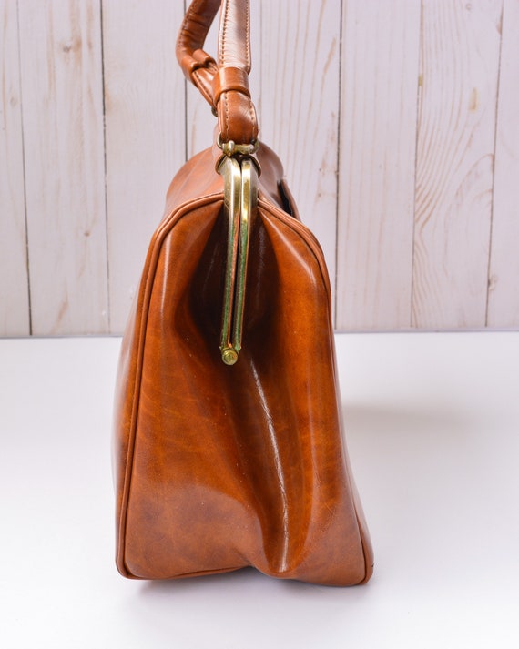 Brown Patent Leather Handbag - image 2