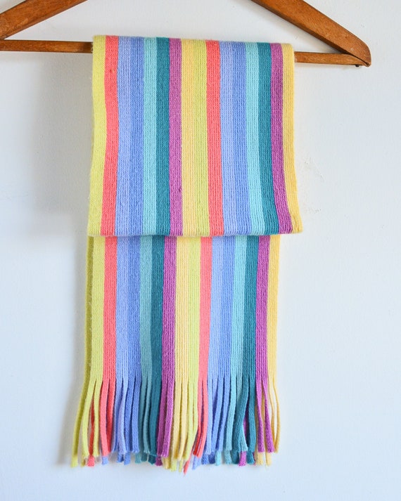Rainbow Knitted Scarf