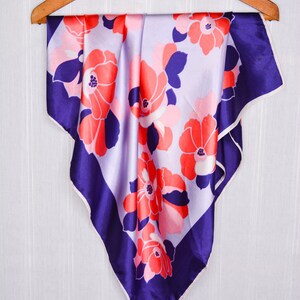 Blue and Red Flower Scarf