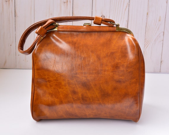 Brown Patent Leather Handbag - image 3