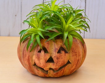 Jack O Lantern Candle Holder Planter