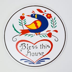 Pennsylvania Dutch Bless This House Distelfink Bird Sign