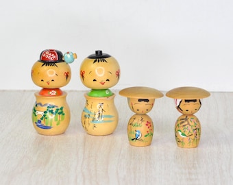 Kokeshi Mini Wobble Head Dolls Set of 2 - Buyers choice
