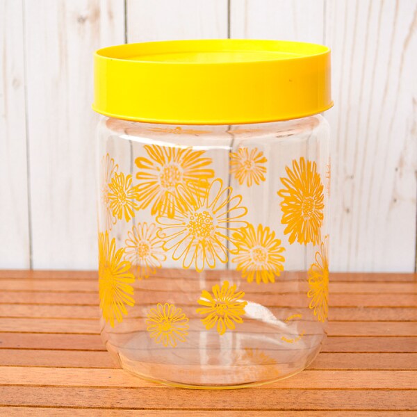 Corning Yellow Daisy Glass Jar