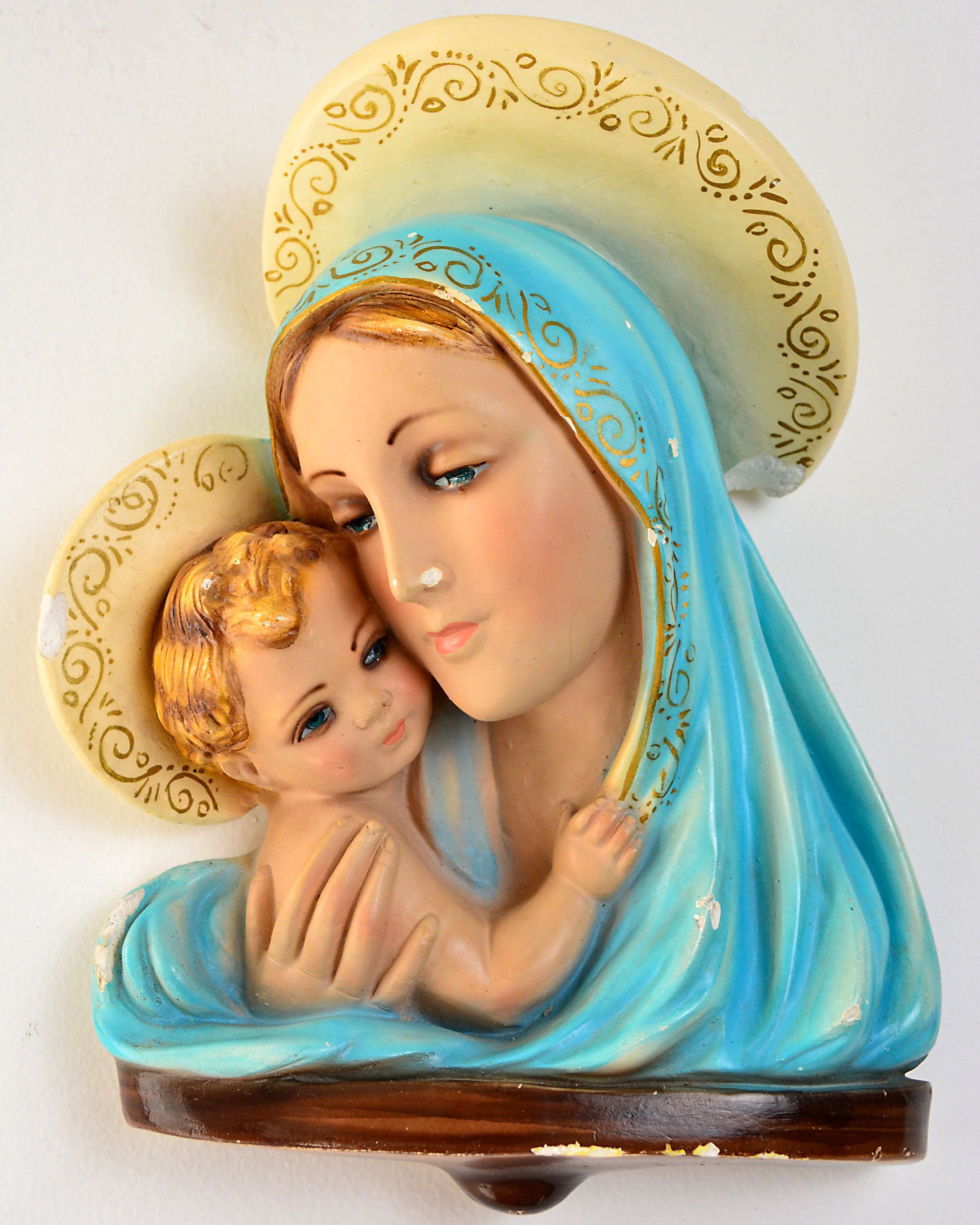 Mary and Baby Jesus Wall Hanging Relief Art by Columbia Statuary