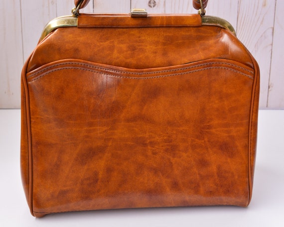 Brown Patent Leather Handbag - image 7