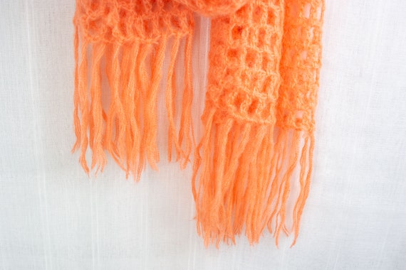 Coral Open Weave Long Wool Scarf - image 10