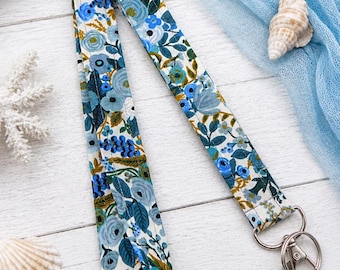 Lanière en tissu à motif floral Rifle Paper Co, porte-clés pour enseignants, cadeau pour amoureux du jardinage