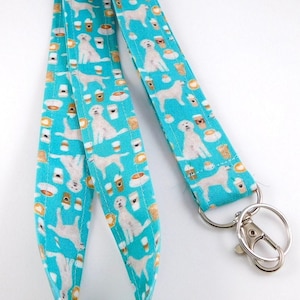 Golden Doodle Dog Lanyard / Vet Lanyard / Dog Walker Lanyard / Lanyard with Golden Doodles / Dog Lover Gift / Coworker Dog Gift Lanyard