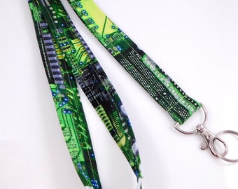 Circuit Board Lanyard / Science Lanyard / Lanyard for Computer Programmers /  Gamer Lanyard / Geeky Tech Lanyard for Keys and ID Badge