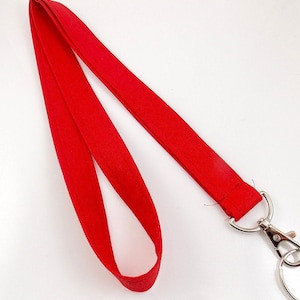 Red Lanyard in 3 Width Sizes / Teacher Lanyard for Keys and ID Badge /  Breakaway Option / Holiday Christmas Lanyard