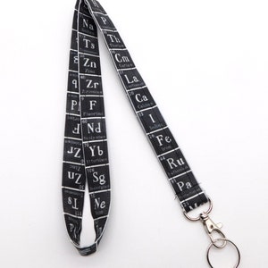 Science Teacher Lanyard - Table of Elements Chemistry Design - Educational Lanyard / Geeky Key Holder / Science Lover Lanyard Gift