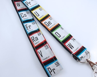 Science Lanyard, Teacher Lanyard, Table of Elements Lanyard, Periodic Table Lanyard, Nurse Lanyard, Chemistry Lanyard, Science Teacher Gift