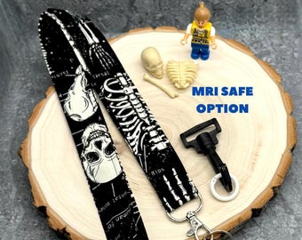 Radiology Lanyard / MRI Safe Medical Lanyard / Anatomy Lanyard  / X-Ray Lanyard / Skeleton Lanyard Keys / Breakaway Option / Nurse Lanyard