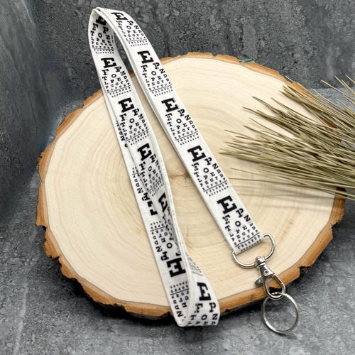 Eye Chart Lanyard-- Optician Lanyard -- Optometrist Ophthalmologist Keychain