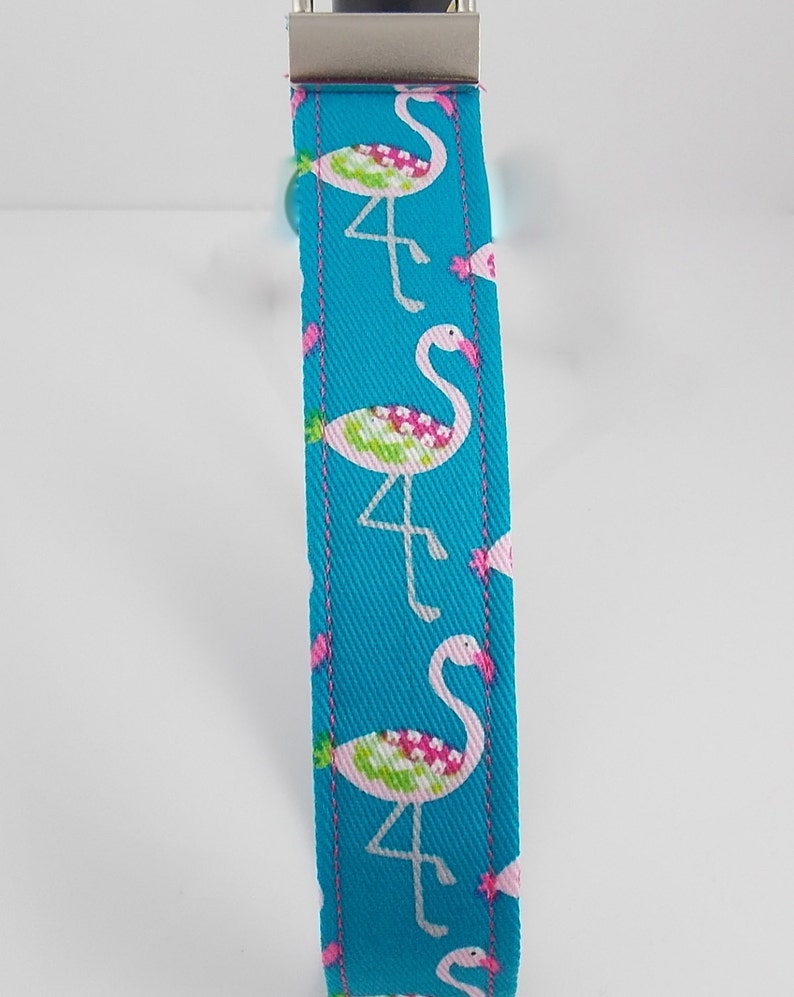 Flamingo Key Fob Flamingo Wristlet Pink Flamingo Key Holder Etsy