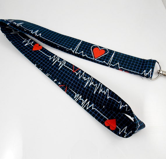 EKG Lanyard Medical Lanyard Nurse Lanyard Heartbeat Etsy España