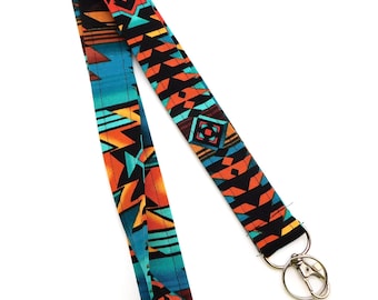 Southwest Aztec Lanyard / Lanyard for Keys / Mexican Serape Lanyard / Teacher Lanyard