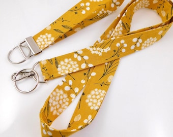 Schlüsselband mit Waldblumenmotiv, Mohnblumen-Schlüsselanhänger, Senfblumen-Schlüsselanhänger, Schlüsselband für Lehrer und Ausweis