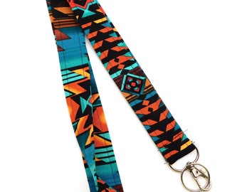 Southwest Aztec Lanyard / Lanyard for Keys / Mexican Serape Lanyard / Teacher Lanyard
