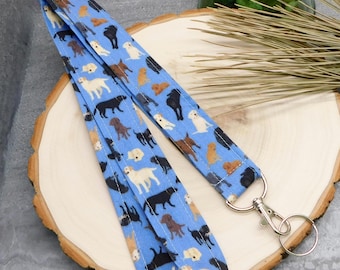 Labrador Retriever  Dog Lanyard, Teacher Keychain for ID Badges with MRI Safe Breakaway Option
