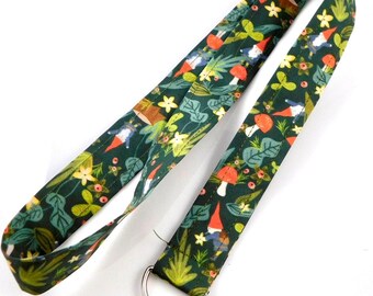Teacher Lanyard Gnomes Mushrooms Keychain for Keys and ID Badges MRI Safe Breakaway Option