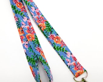 Lanière de fleurs printanières / lanière avec fleurs de jardin / porte-clé de professeur pour la salle de classe / cadeau de Noël pour moins de 15 dollars