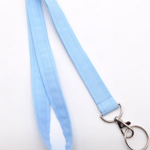 Soft Pale Blue Lanyard with Optional Personalization / Solid Blue Lanyard in Sizes 1&quot;, 3/4&quot; and 1/2&quot; Options / Teacher Lanyard for Keys