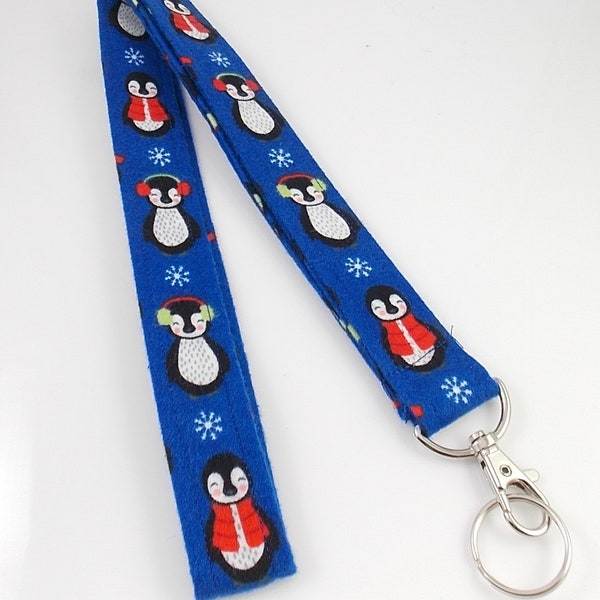 Penguin Lanyard, Teacher Lanyard, Christmas Lanyard, Nurse Lanyard, Lanyard with Penguins, Antarctica, Animal Lanyard