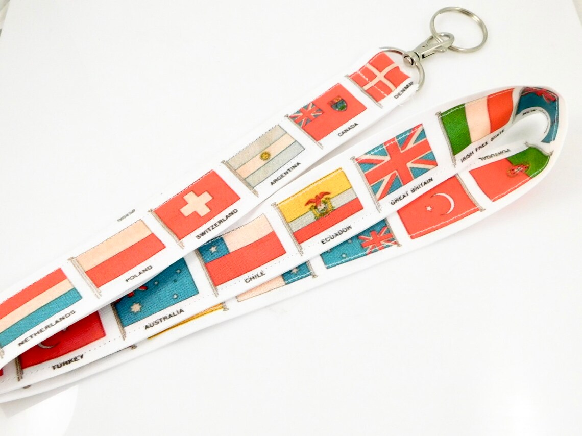 Flags Lanyard World Flags Lanyard Geography Lanyard Teacher Etsy