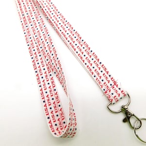 USA Patriotic Lanyard / Lanyard with USA word / 4th of July Independence Day Lanyard for Keys / Teacher Lanyard / Election Year Lanyard