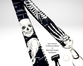 Radiology Lanyard / MRI Safe Medical Lanyard / Anatomy Lanyard  / X-Ray Keychain / Skeleton Lanyard Keys / Breakaway Option / Nurse Lanyard