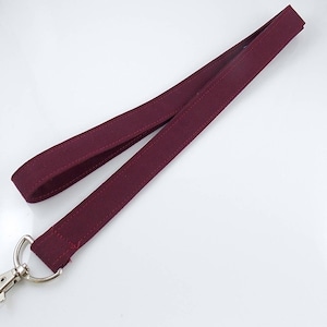 Dark Cranberry Burgundy Lanyard / Teacher Lanyard for Keys and ID Badge /  / Breakaway Option / Skinny Lanyard