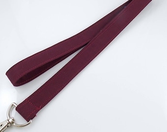 Cranberry Burgundy Lanyard / Teacher Lanyard for Keys and ID Badge /  / Breakaway Option / Skinny Lanyard