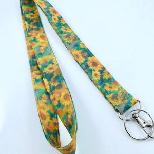 Monets Sonnenblumen-Schlüsselband, Schlüsselband für Menschen mit unsichtbarer Behinderung, Schlüsselanhänger für Lehrer zur Befestigung von Ausweisen und Schlüsseln Bild 3
