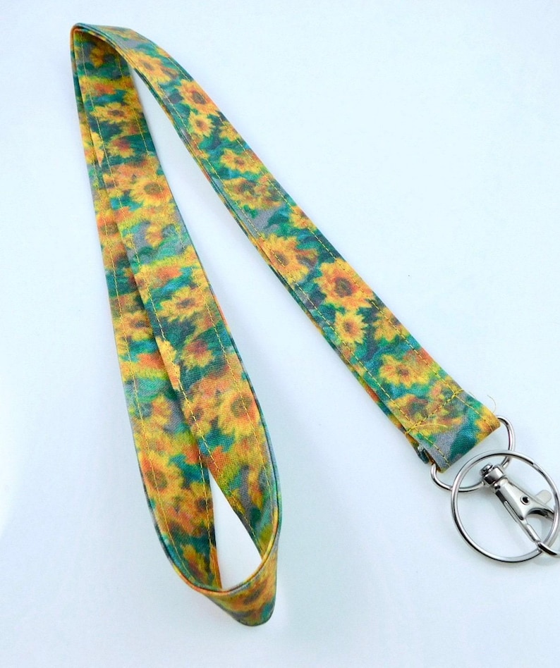 Monets Sonnenblumen-Schlüsselband, Schlüsselband für Menschen mit unsichtbarer Behinderung, Schlüsselanhänger für Lehrer zur Befestigung von Ausweisen und Schlüsseln Bild 3