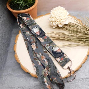 Goblincore Frog Lanyard - Toad Mushroom for Keys - Toadstool Enchanted Lanyard - Breakaway Option - Teacher Lanyard - MRI Safe Option image 1