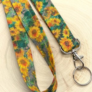 Monets Sonnenblumen-Schlüsselband, Schlüsselband für Menschen mit unsichtbarer Behinderung, Schlüsselanhänger für Lehrer zur Befestigung von Ausweisen und Schlüsseln Bild 2