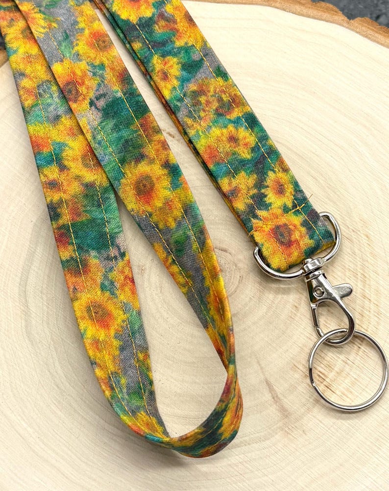 Monets Sonnenblumen-Schlüsselband, Schlüsselband für Menschen mit unsichtbarer Behinderung, Schlüsselanhänger für Lehrer zur Befestigung von Ausweisen und Schlüsseln Bild 2