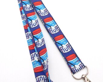 What the Fluff Lanyard / Red White and Blue Silly Lanyard / Lanyard for Keys / Coworker Lanyard Gift / Breakaway Lanyard Choice