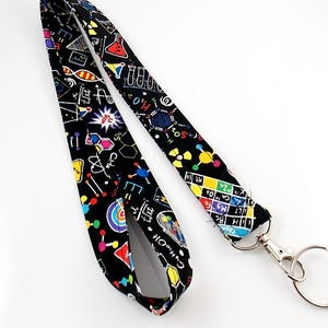 Chemistry Lanyard for Keys and ID Badges,  Science Teacher Gift,  Optional Breakaway Lanyard, ID Badge Strap for Keys, Stocking Stuffer Gift