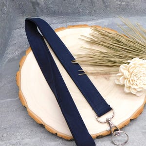 Navy Blue Lanyard Available in 3 Widths / Teacher Lanyard for Keys and ID Badge /  / Breakaway Option / Skinny Lanyard