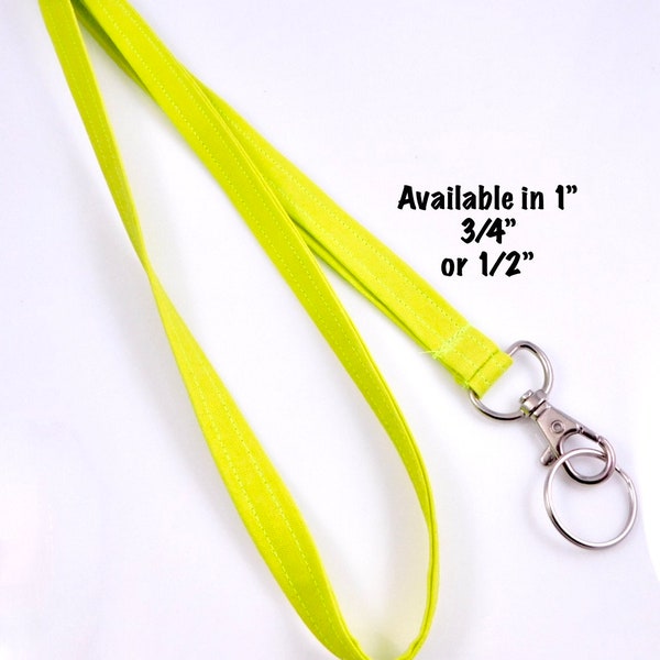 Chartreuse Lanyard / Light Lime Green Lanyard / Teacher Lanyard / Lanyard for Keys / Mother's Day Gift / Narrow Lime Green Lanyard